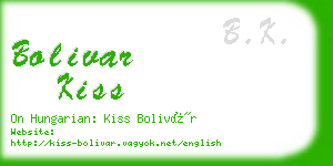 bolivar kiss business card
